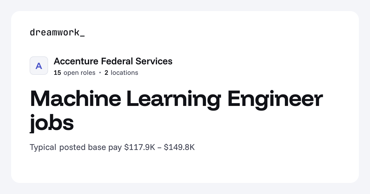 Machine Learning Engineer jobs at Accenture Federal Services (15 open ...