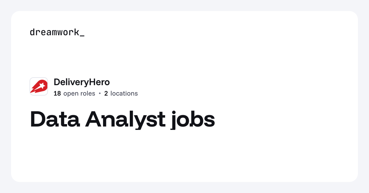 Data Analyst jobs at DeliveryHero (18 open) | Dreamwork