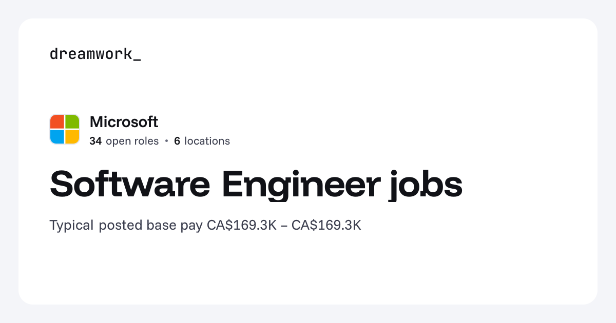 Software Engineer jobs at Microsoft (34 open) | Dreamwork