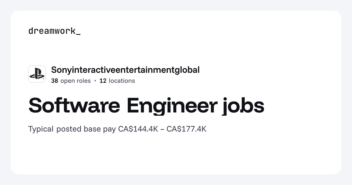 Software Engineer jobs at Sonyinteractiveentertainmentglobal (38 open ...