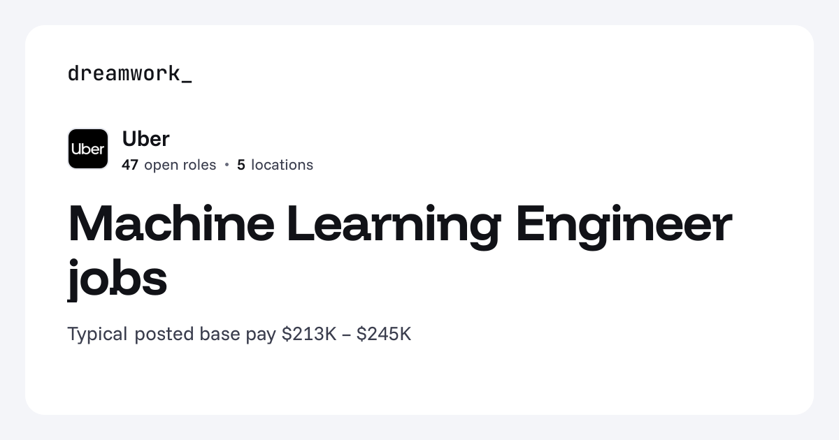 Machine Learning Engineer jobs at Uber (46 open) | Dreamwork